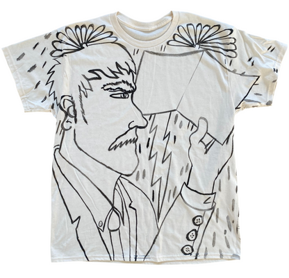 Man with Mustache Reading (Size L)