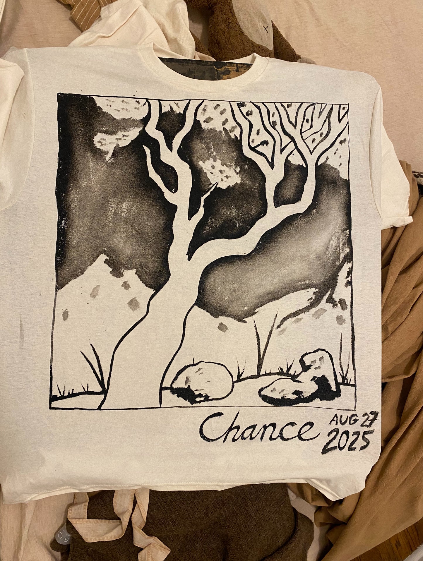 Tree with Rocks and Mountains #1 (Size L)