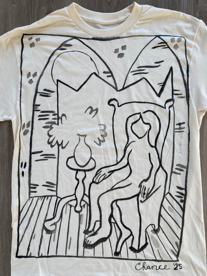 Woman in Chair with Screen and Moon #1 (Size M)