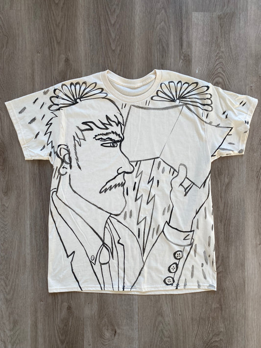 Man with Mustache Reading (Size L)